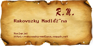 Rakovszky Madléna névjegykártya